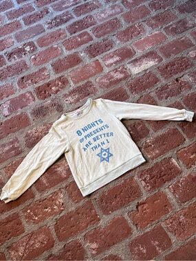 Wild fox Kids Mint Green Hanukkah Sweatshirt Holiday Graphic Size 10